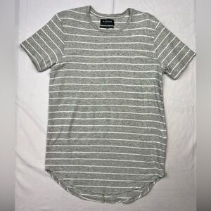 PACSUN | Women’s Longer Fit Tunic Gray Striped Top Tee Shirt Small Linen Blend